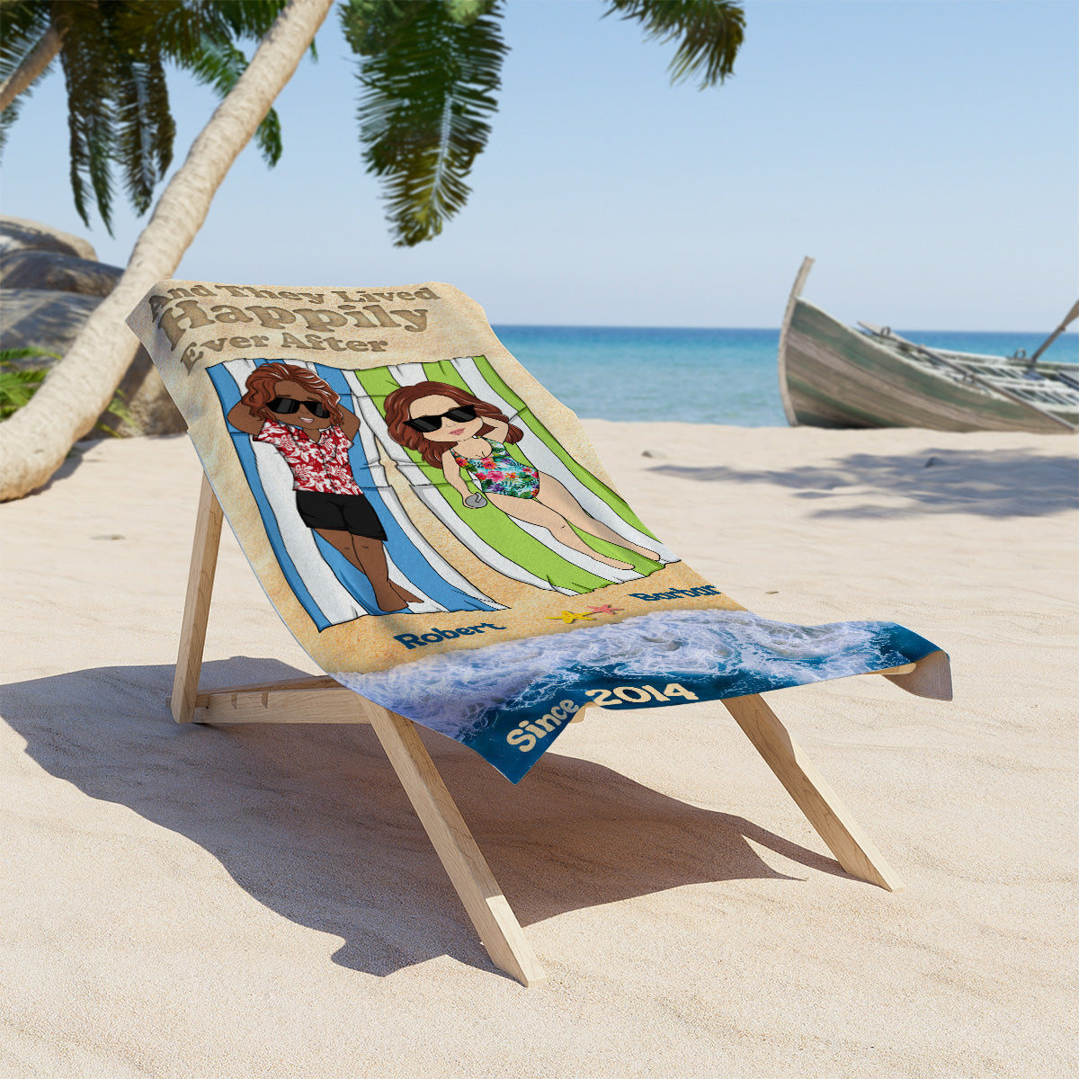 They Lived Happily Ever - Personalized Custom Beach Towel