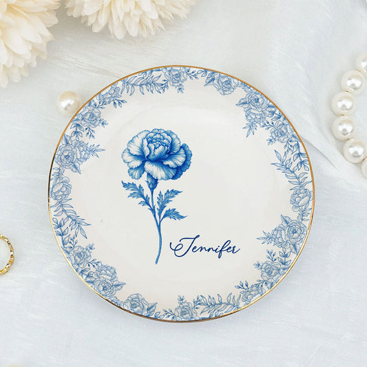 Friends Are Flowers That Never Fade Toile - Personalized Custom Jewelry Dish