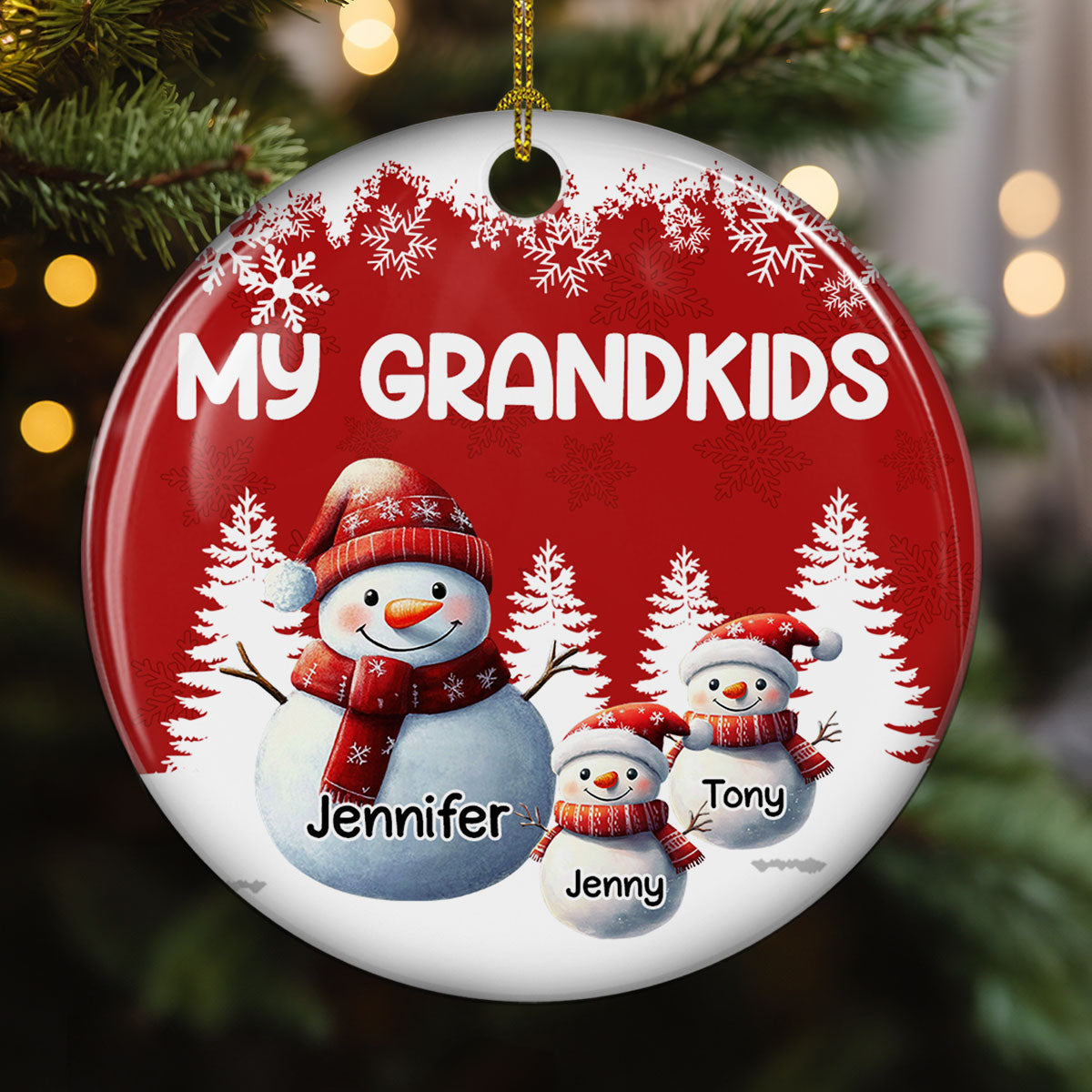 My Fav People Call Me Grandma - Personalized Custom Ceramic Ornament