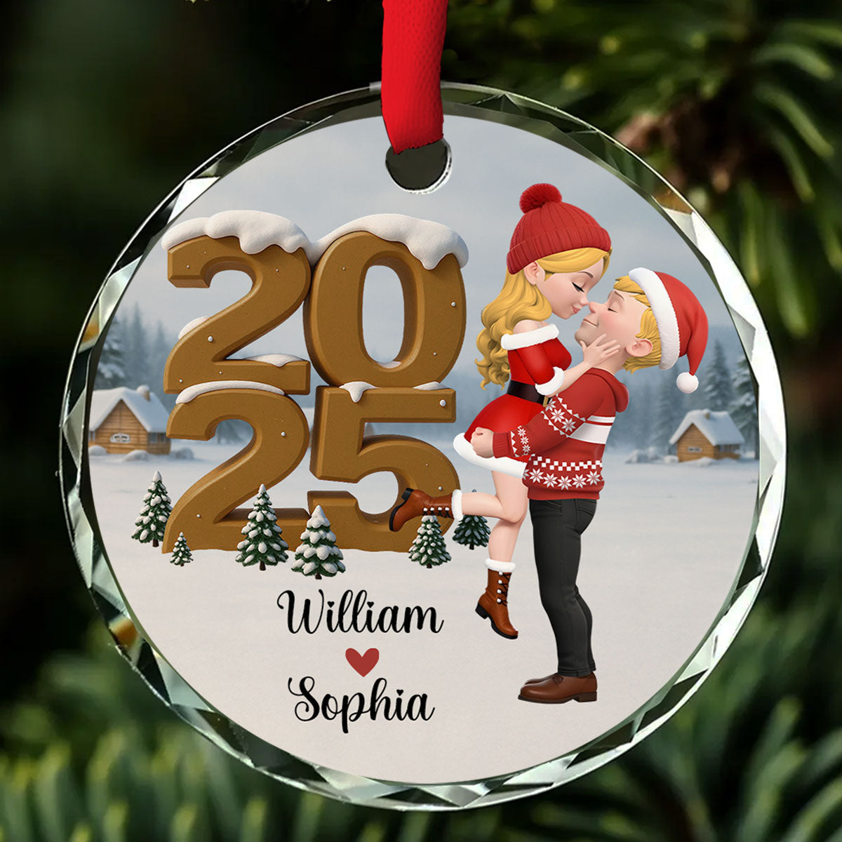 As A Couple Now Onwards - Personalized Custom 3D Effect Glass Ornament