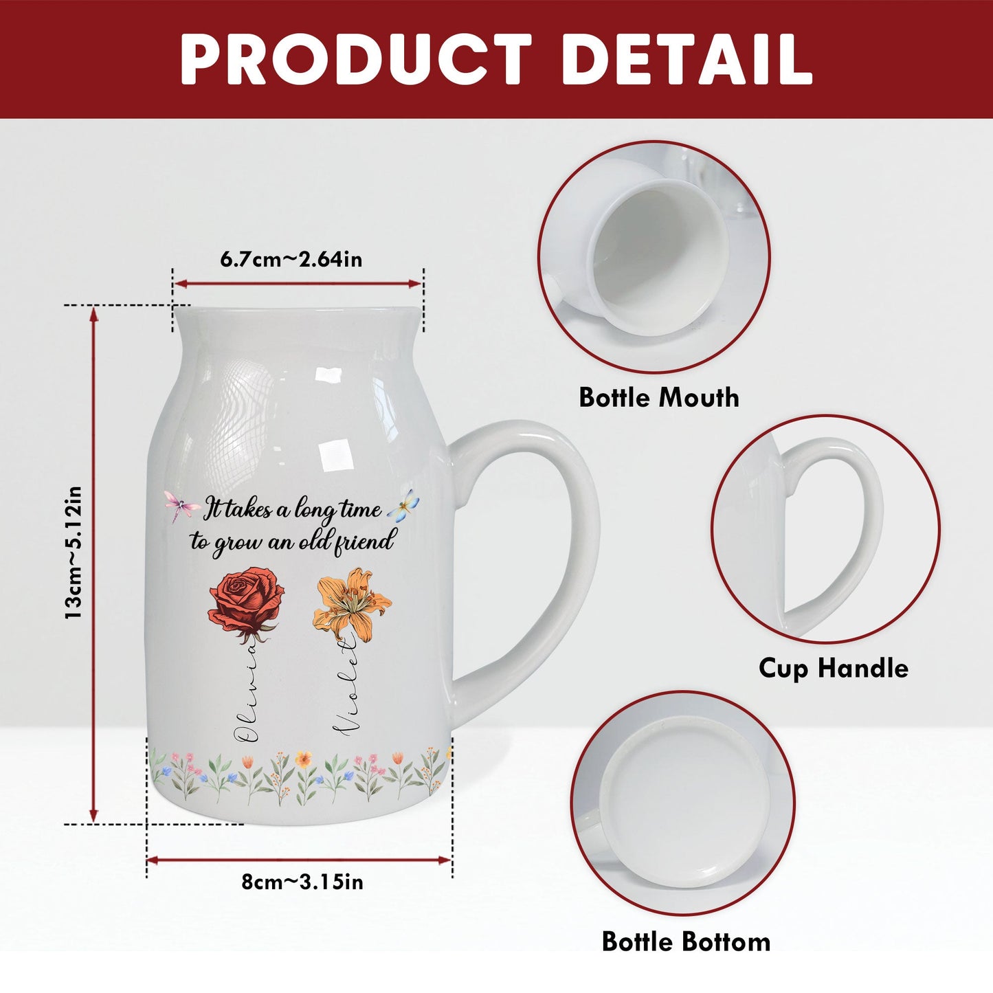 Grow An Old Friend - Personalized Custom Flower Vase