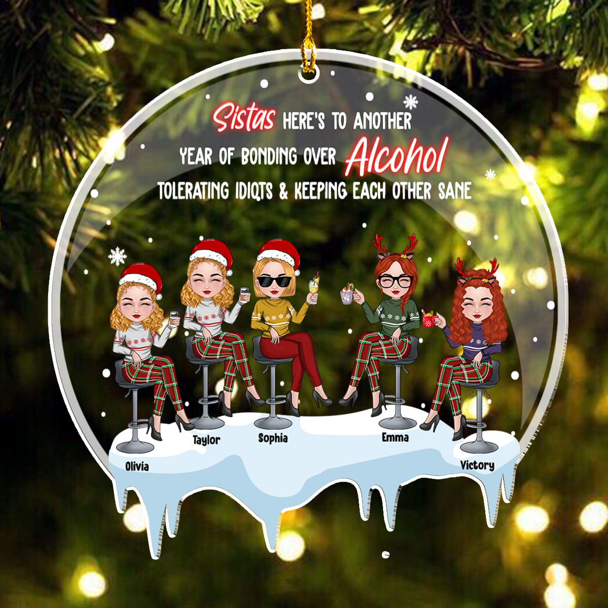 Here's To Another Year - Personalized Custom Acrylic Ornament