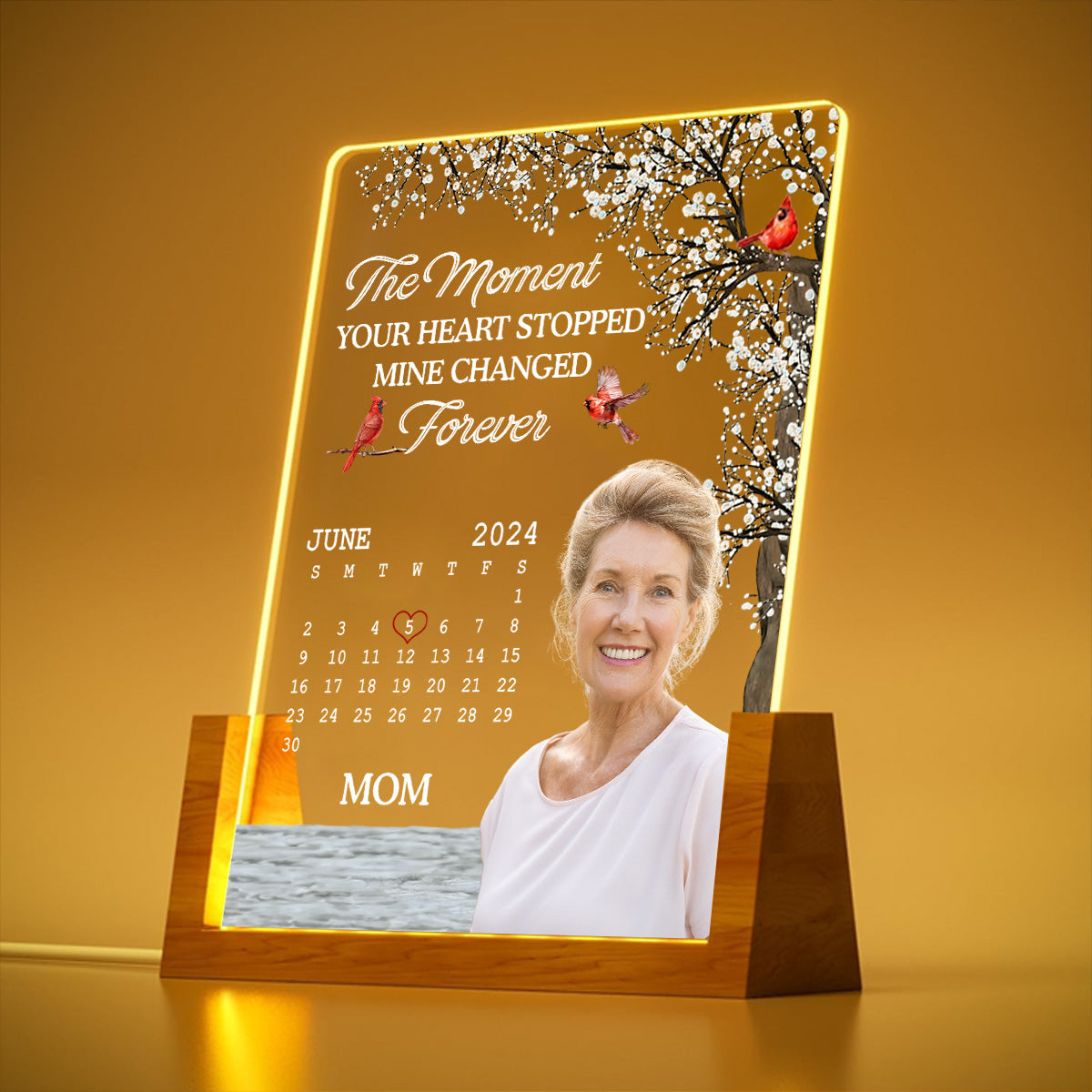 The Moment - Personalized Custom Plaque With Walnut Base