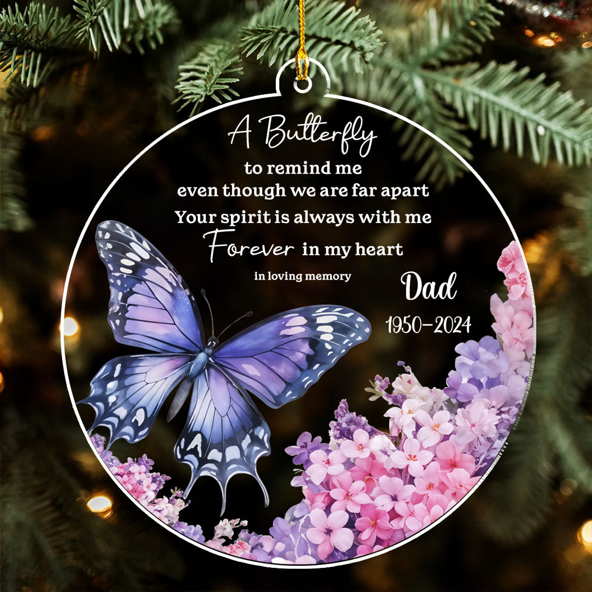 Butterfly Remind Me - Personalized Custom Acrylic Ornament