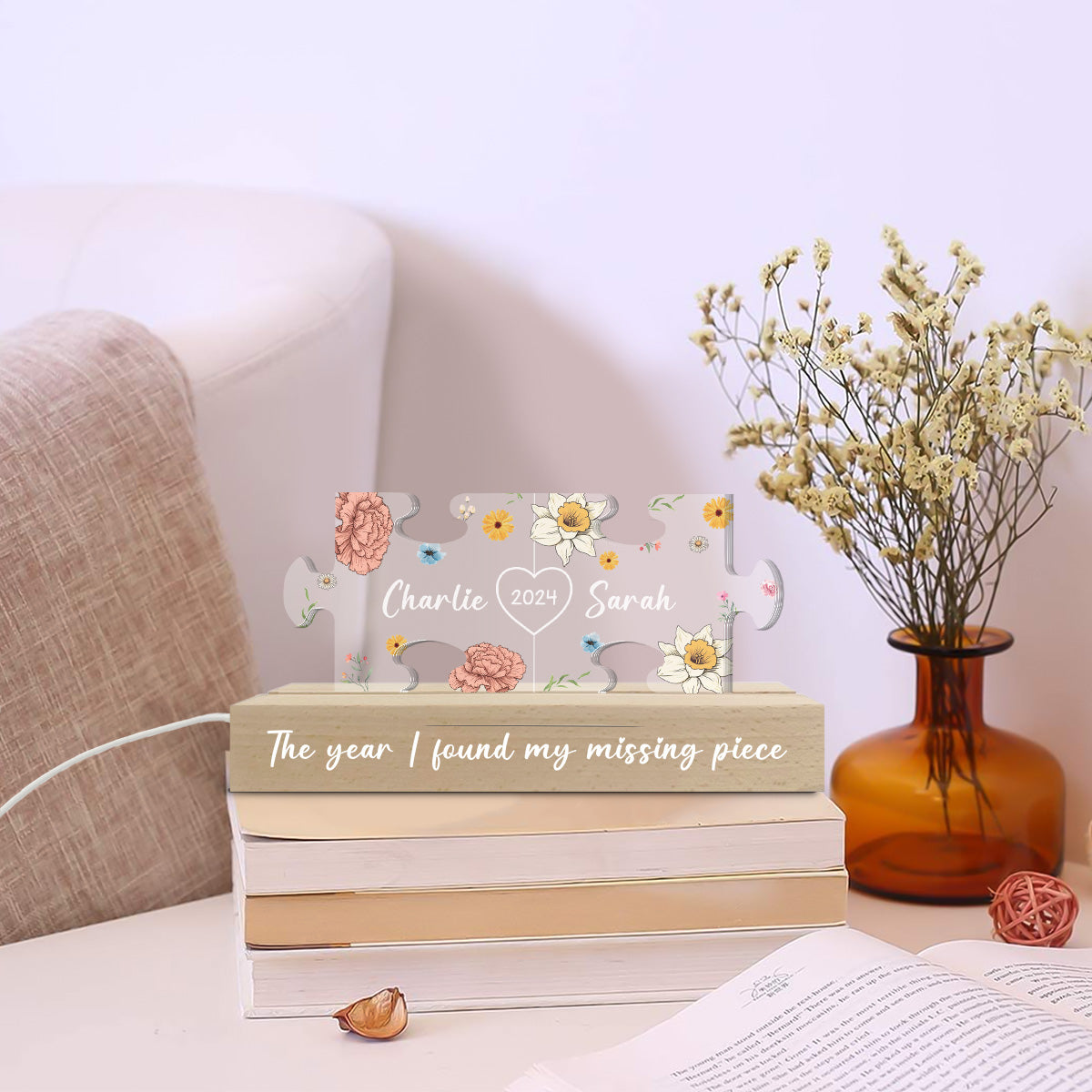 My Missing Piece - Personalized Custom Acrylic 3D LED Night Light