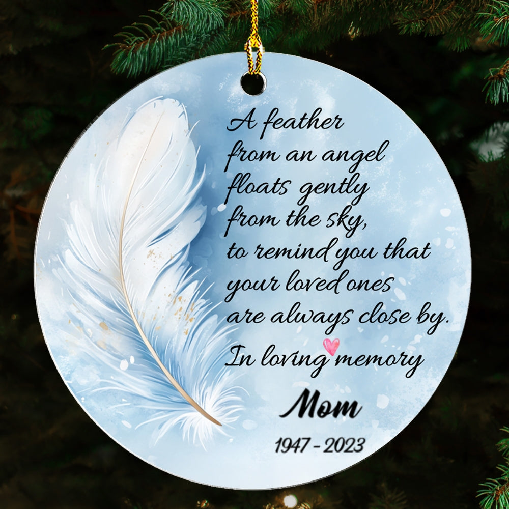 Feather Memorial - Personalized Custom Acrylic Ornament