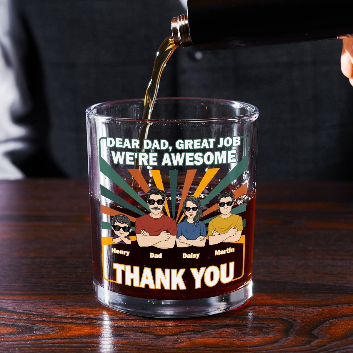 Great Daddy - Personalized Custom Whiskey Glass