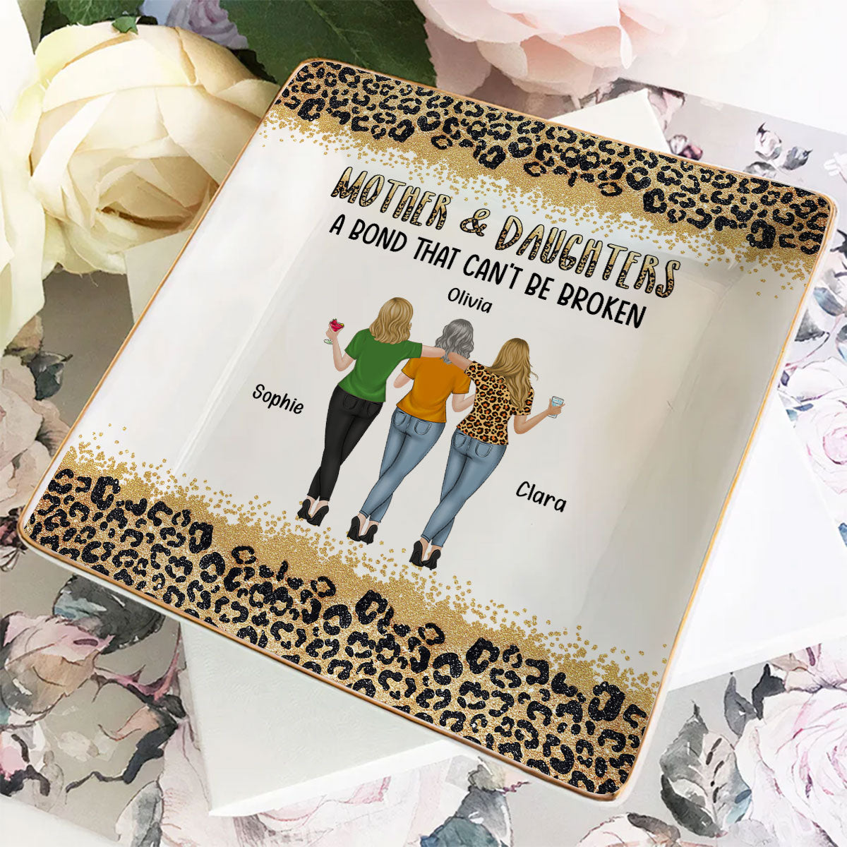 Mom And Daughter - Personalized Custom Jewelry Dish