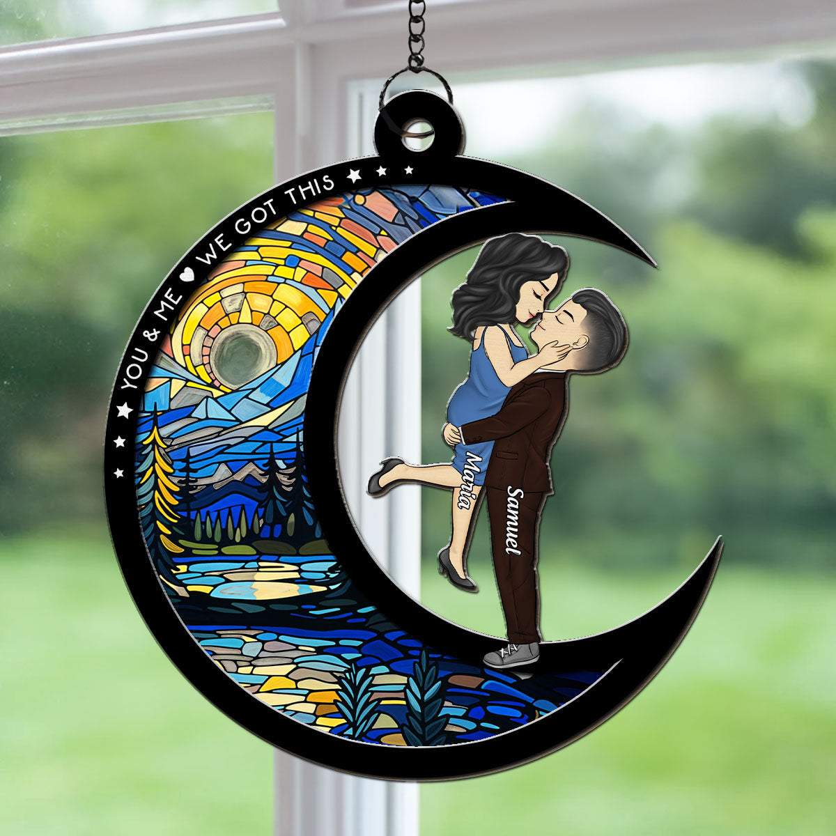 From Our First Kiss Till Our Last Breath Version 2 - Personalized Custom Suncatcher