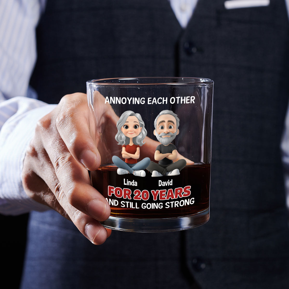 Annoying For Years Couple - Personalized Custom Whiskey Glass