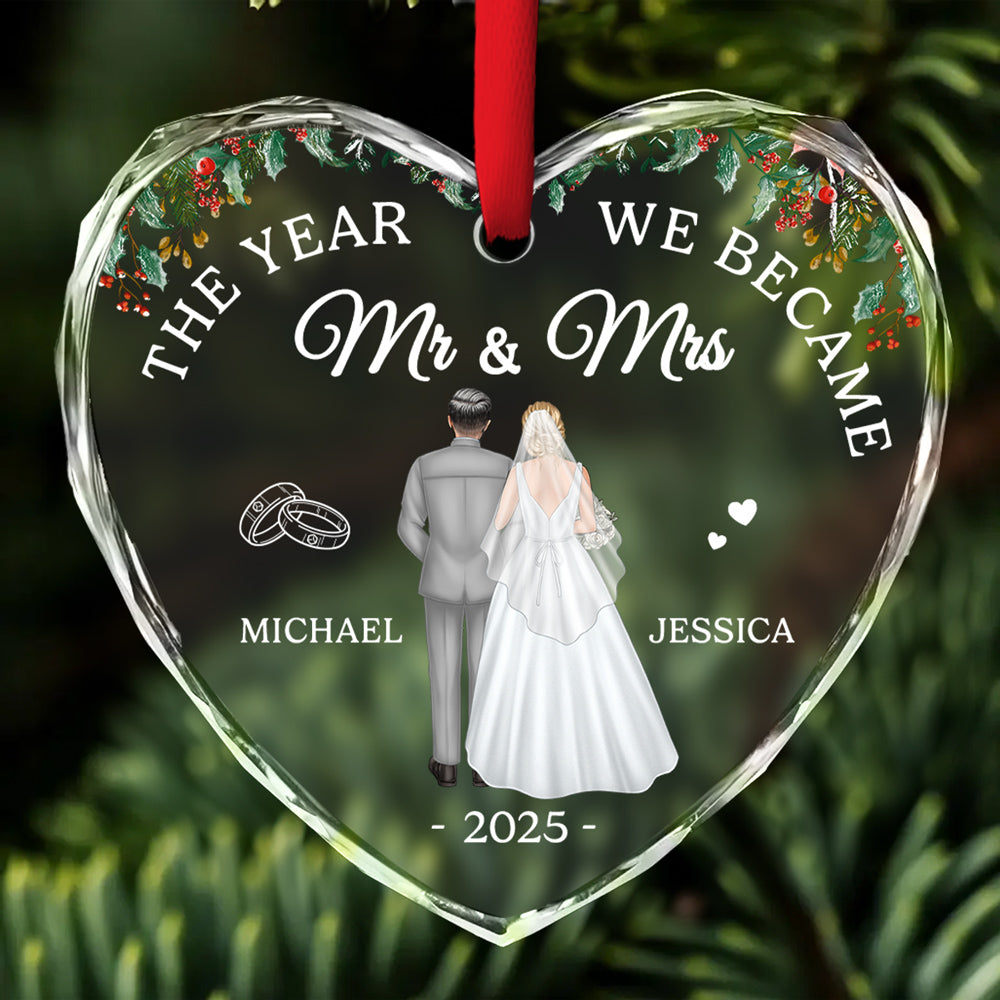 First Year As One - Personalized Custom Glass Ornament