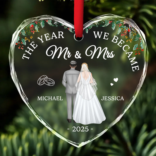 First Year As One - Personalized Custom Glass Ornament