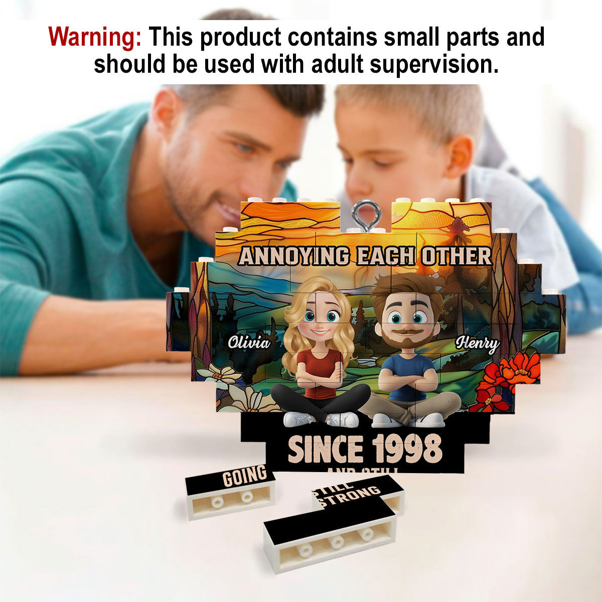 Love You Forever - Personalized Custom Heart Puzzle Ornament