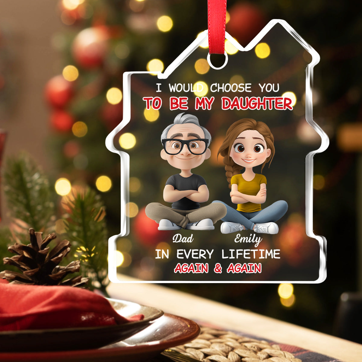 Always Choose You - Personalized Custom House Shaped Glass Ornament