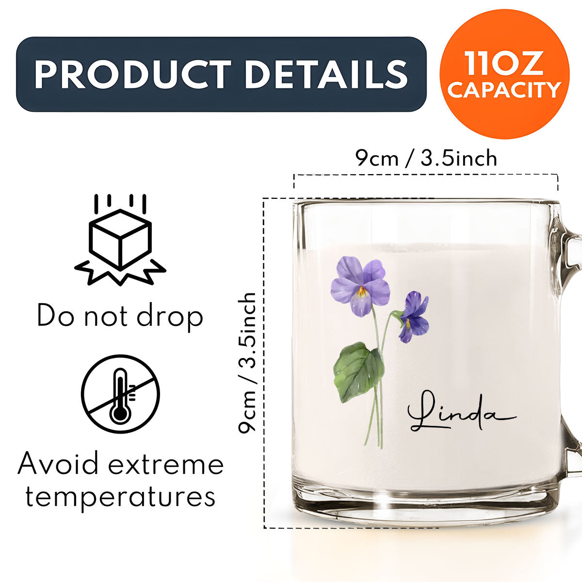 Friends Are Flowers - Personalized Custom Glass Mug