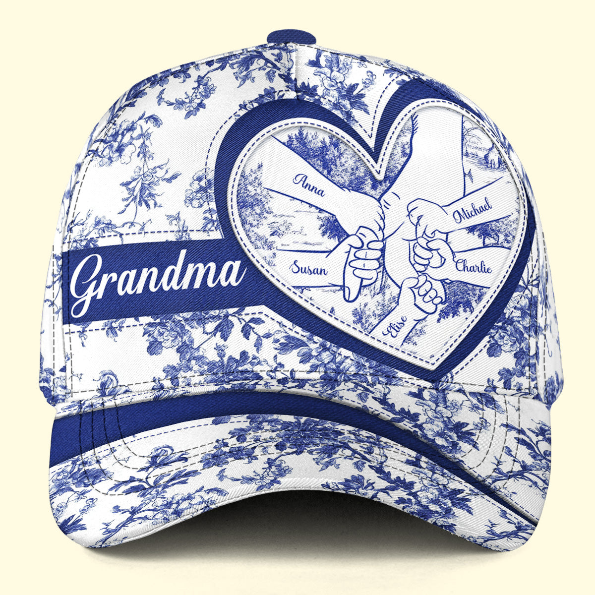 Grandkids Toile De Jouy - Personalized Classic Cap