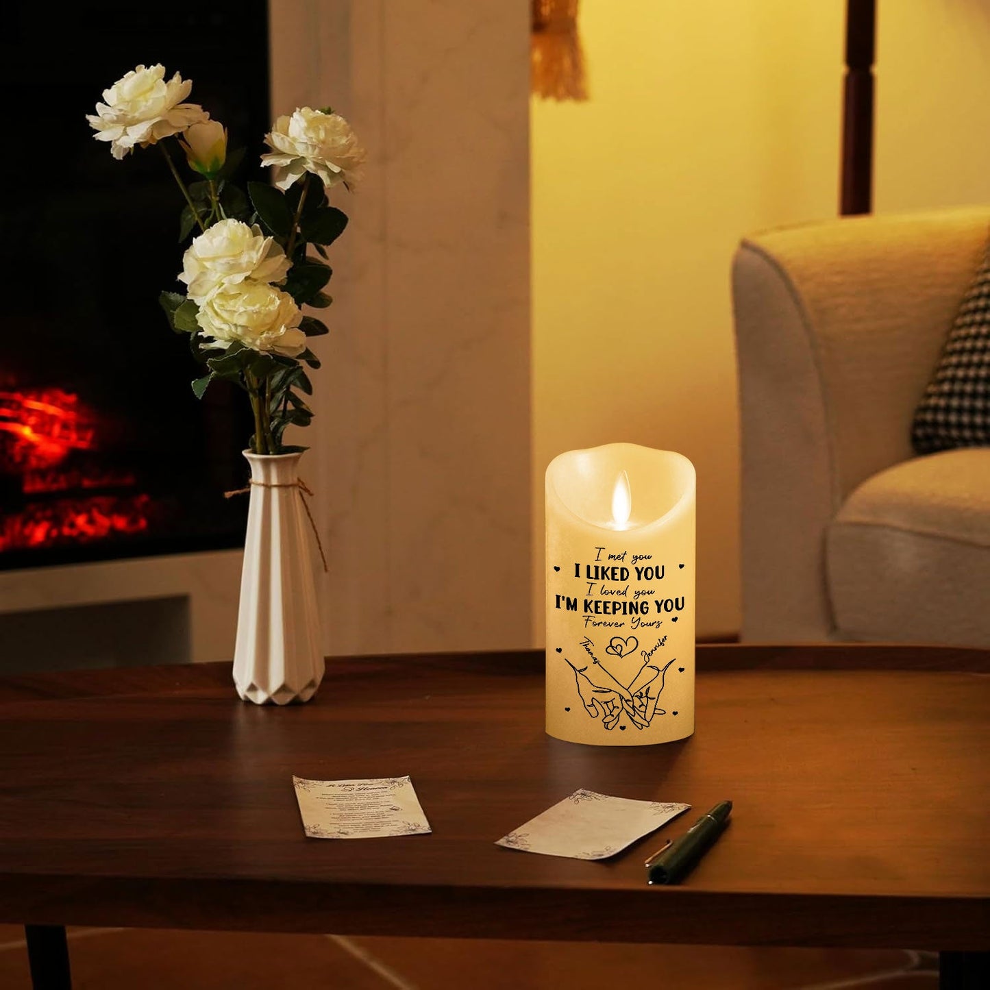 I Met You - Personalized Custom LED Candle