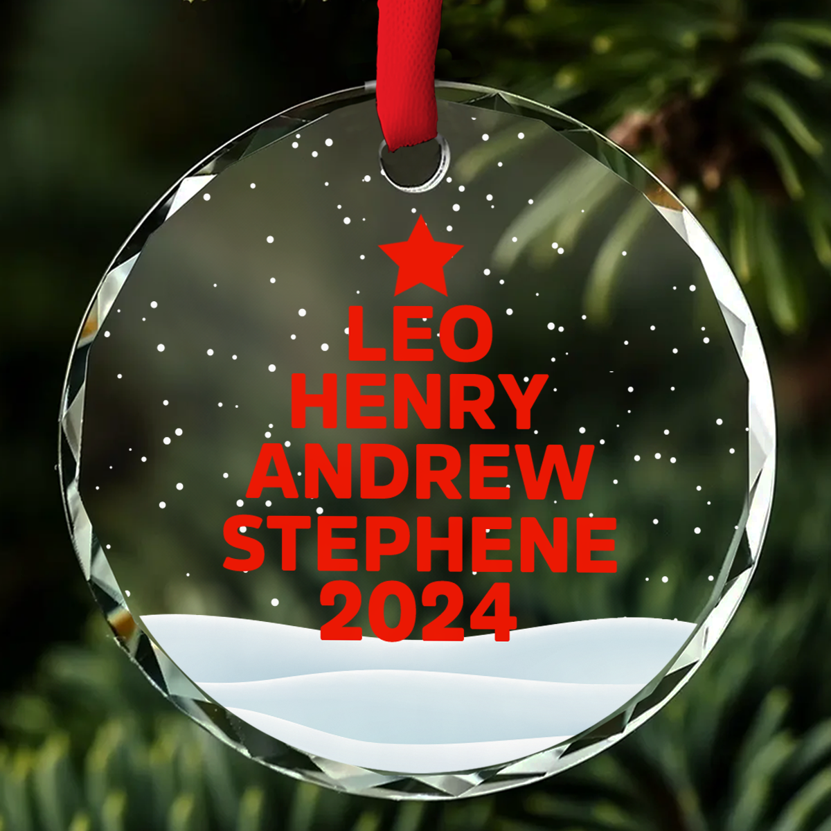 Love Family - Personalized Custom Glass Ornament