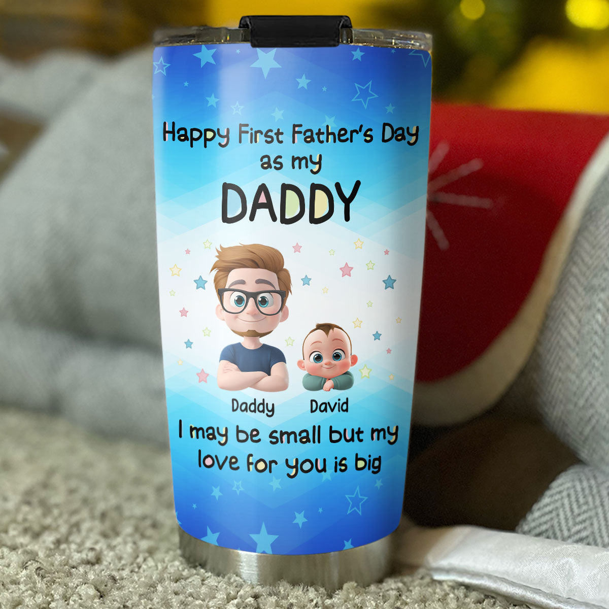 First Father Day With Baby - Personalized Custom Tumbler