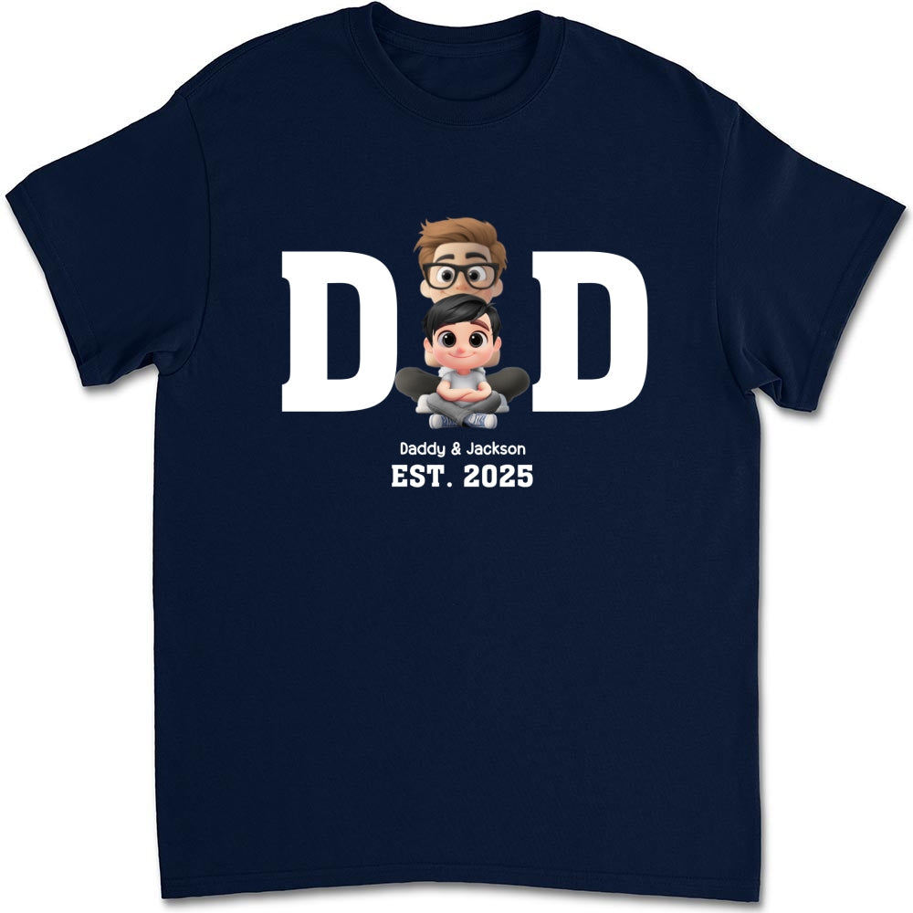 Happy Kids With Dad - Personalized Custom Shirt