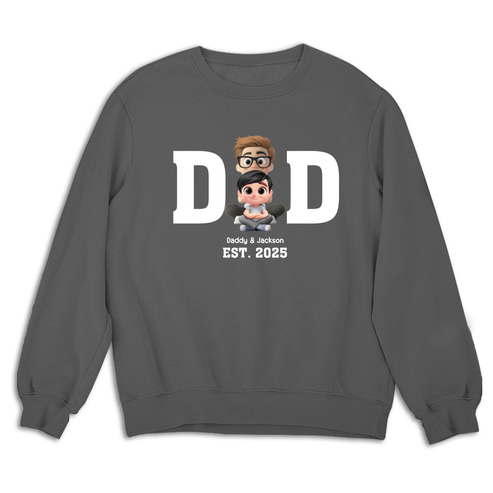 Happy Kids With Dad - Personalized Custom Shirt