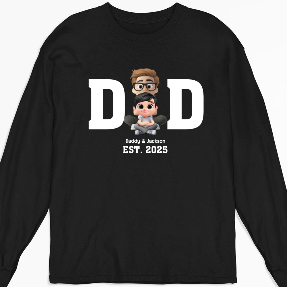 Happy Kids With Dad - Personalized Custom Shirt