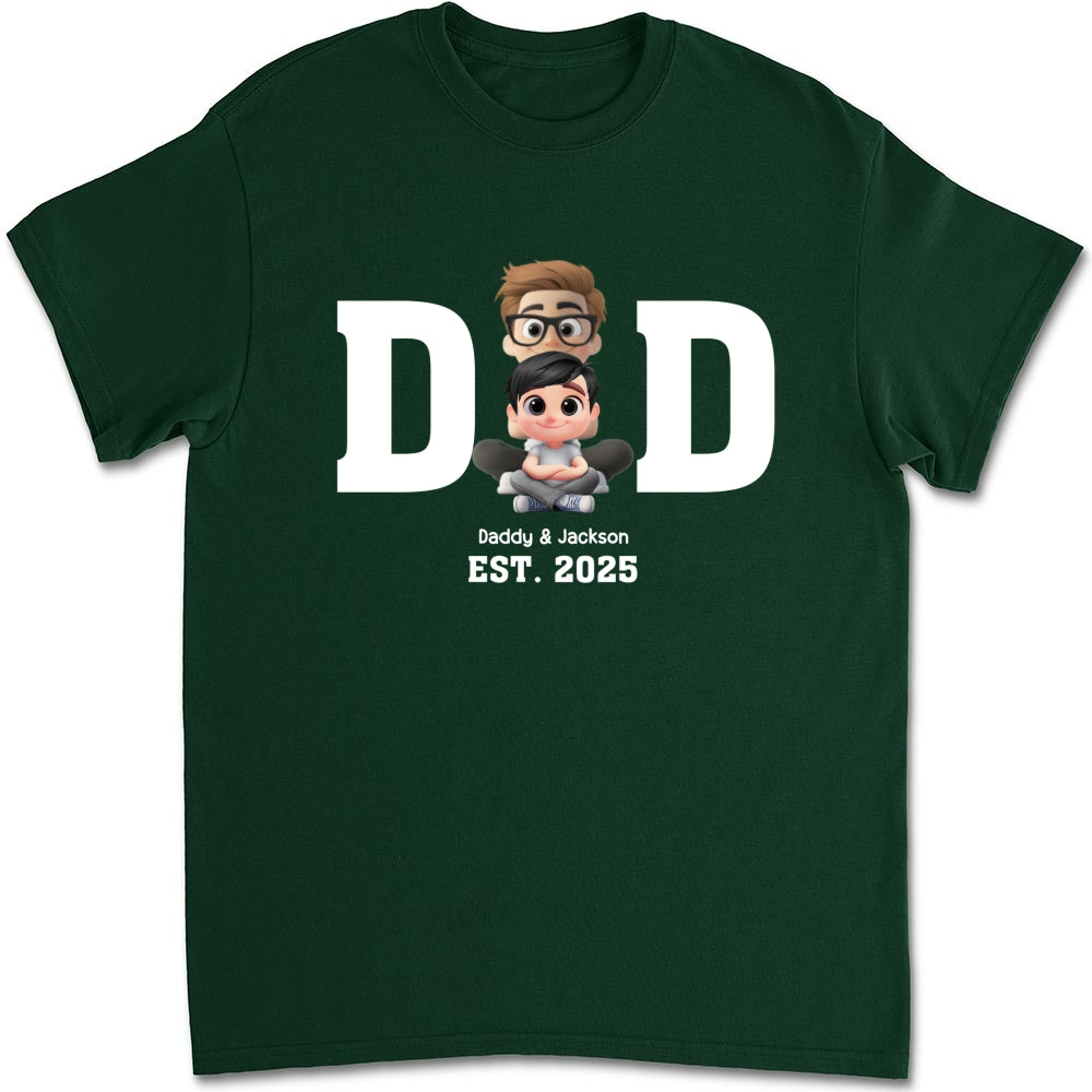 Happy Kids With Dad - Personalized Custom Shirt