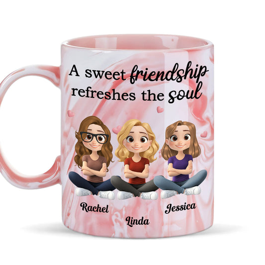 Sweet Friendship - Personalized Custom Pink Marble Mug