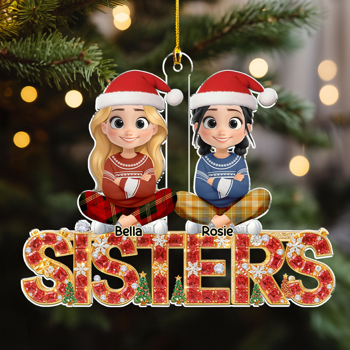 Sisters Forever 2025 - Personalized Custom Acrylic Ornament