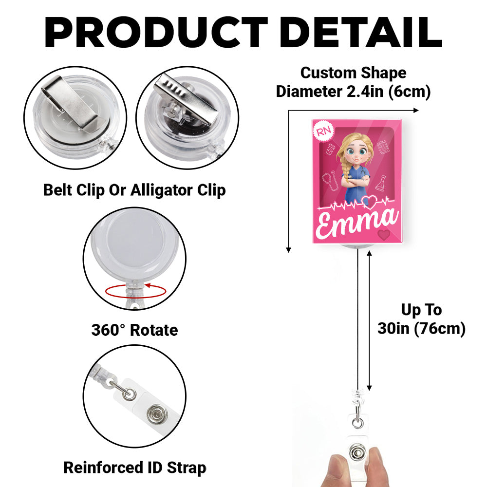 I Am Proud Nurse - Personalized Custom Acrylic Badge Reel