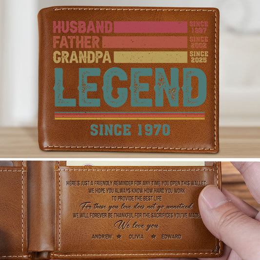 Legend Since - Personalized Custom Printed Men Leather Wallet
