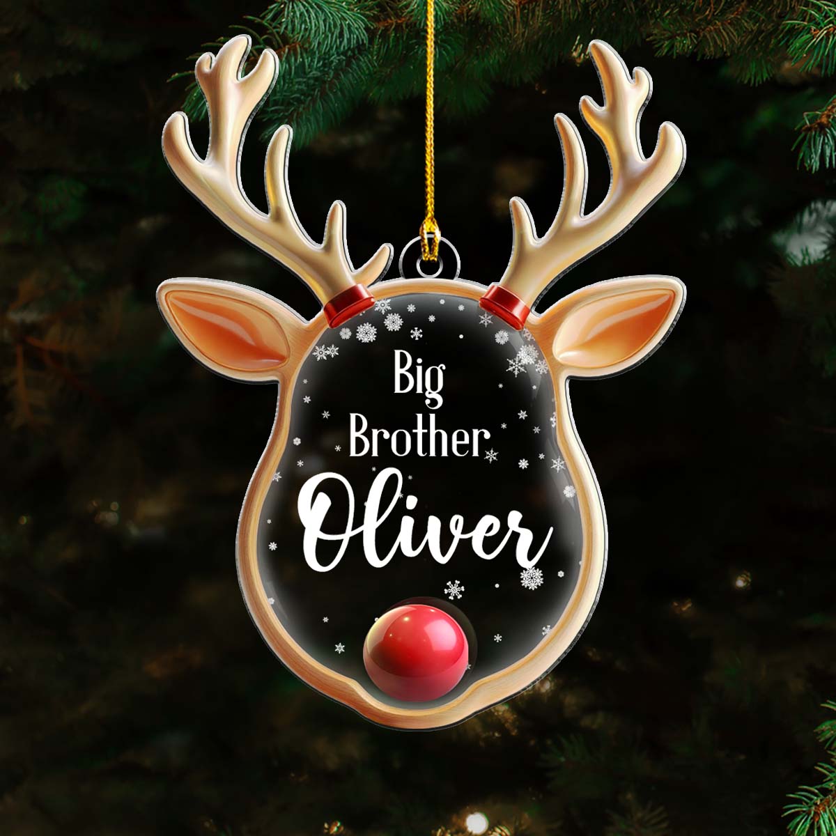 Reindeer Bell - Personalized Custom Acrylic Ornament