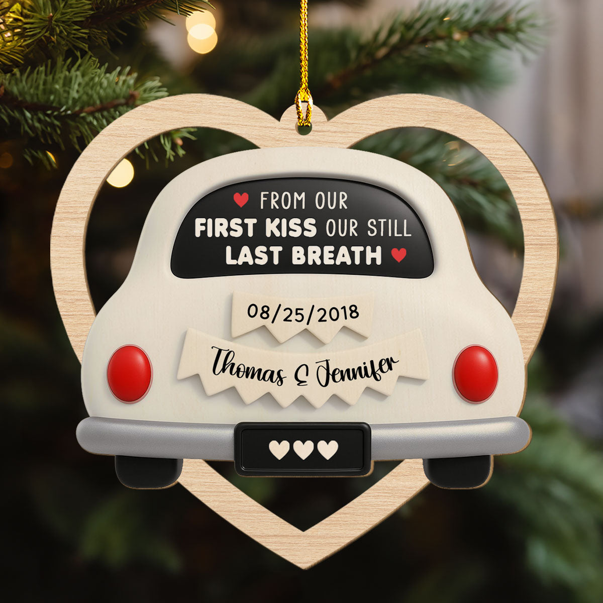 First Kiss To Last Breath - Personalized Custom Wood Ornament