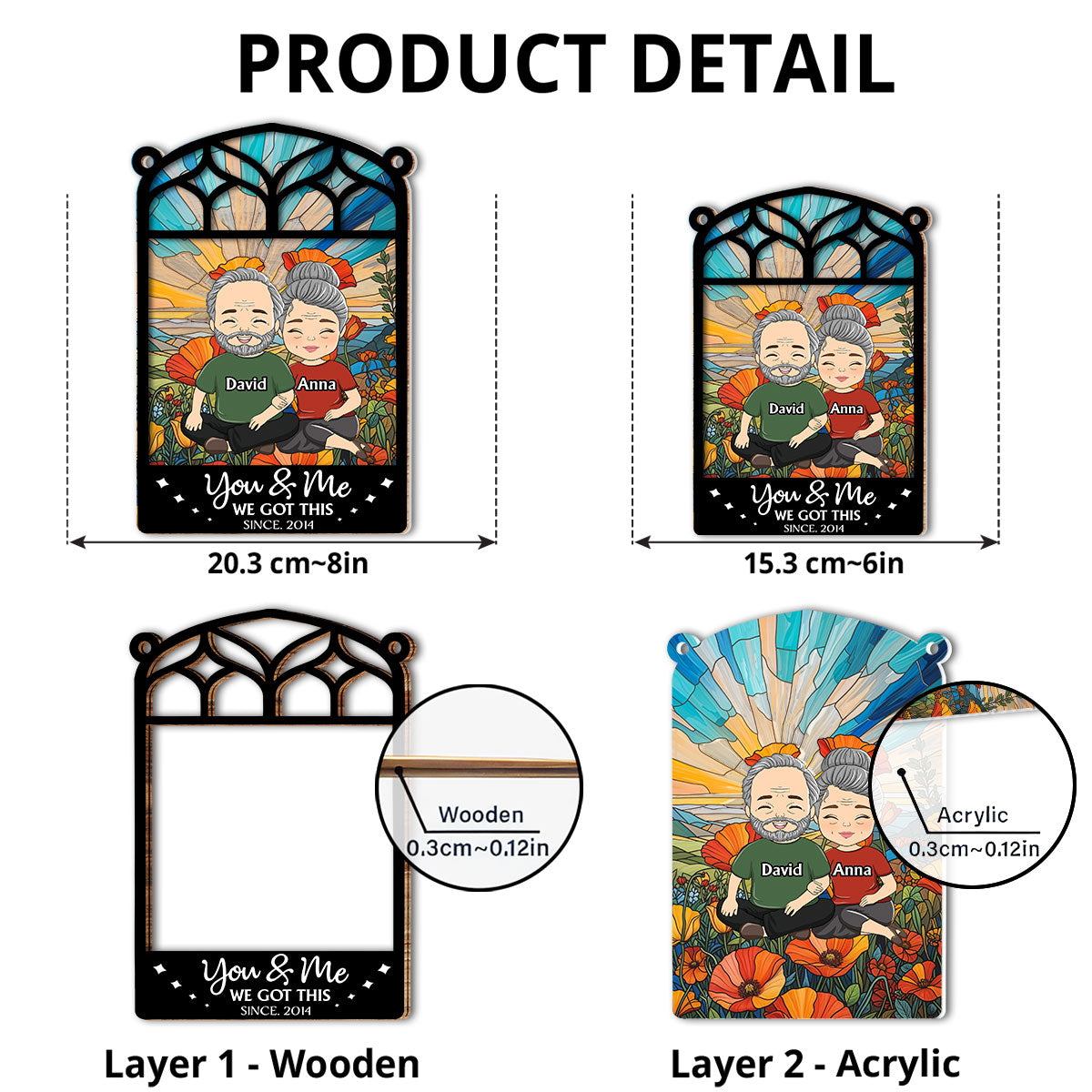 You And Me - Personalized Custom Suncatcher