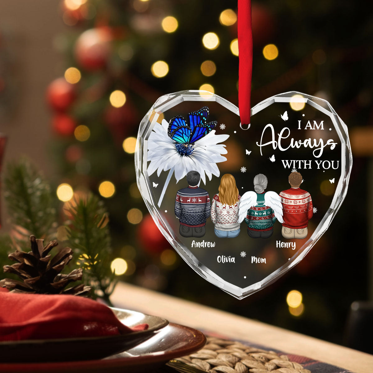 Always With You - Personalized Custom Glass Ornament