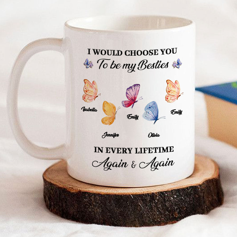 Besties For Life - Personalized Custom Coffee Mug