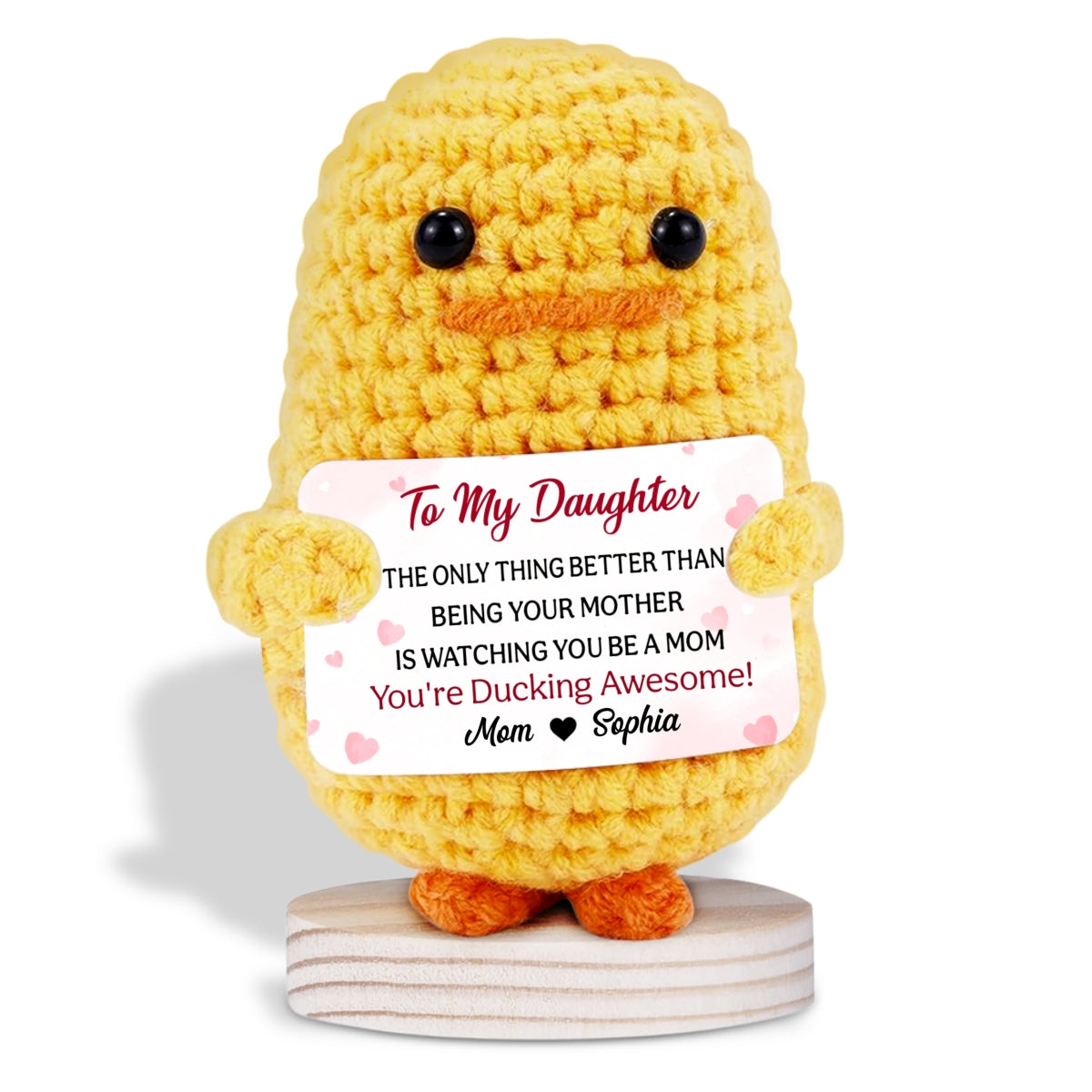 You Are Ducking Awesome - Personalized Custom Duck Crocheted Plushie With Message