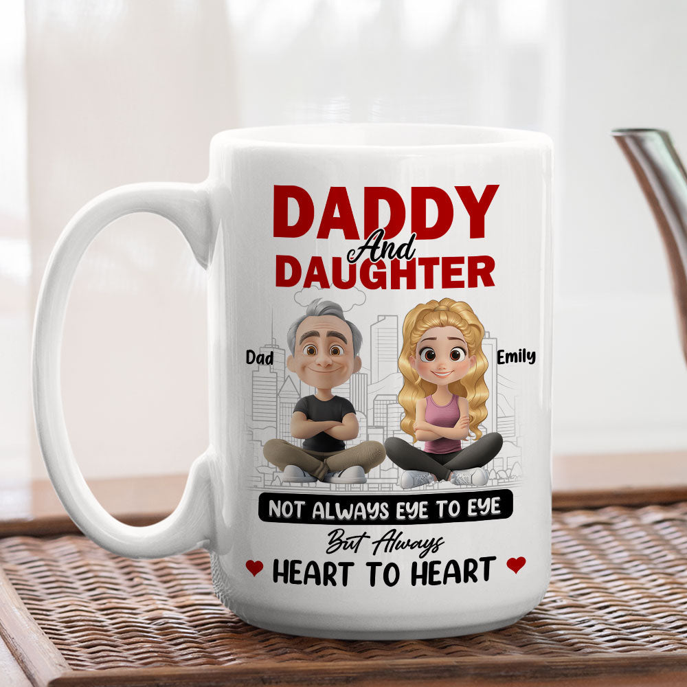 Dad And Daughter Share Love - Personalized Custom Coffee Mug