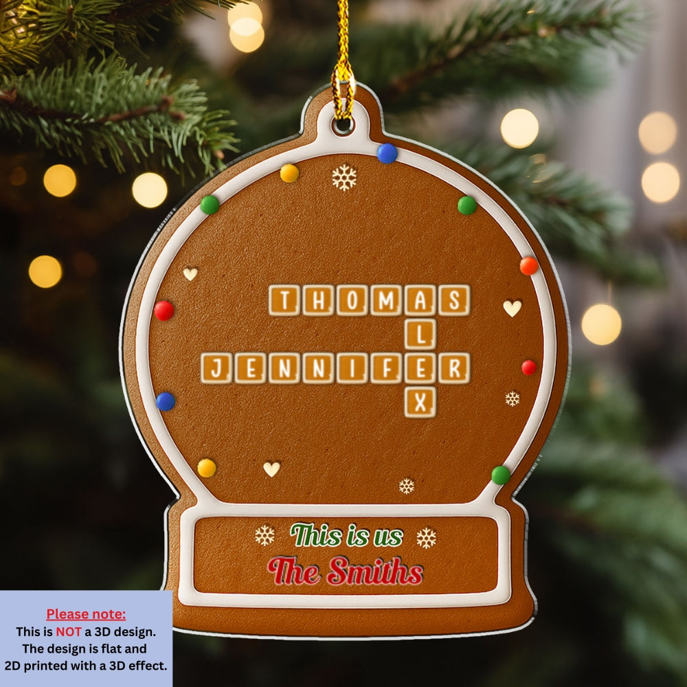 Gingerbread Ball - Personalized Custom 3D Effect Acrylic Ornament