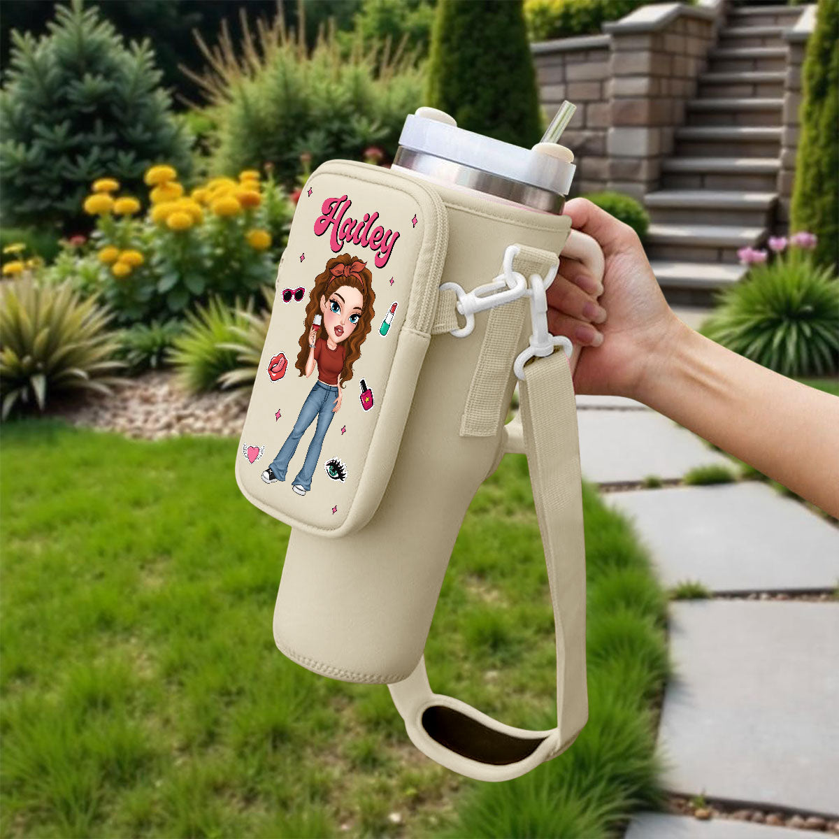 Y2K Girl - Personalized Custom 40oz Water Bottle Carrier Bag