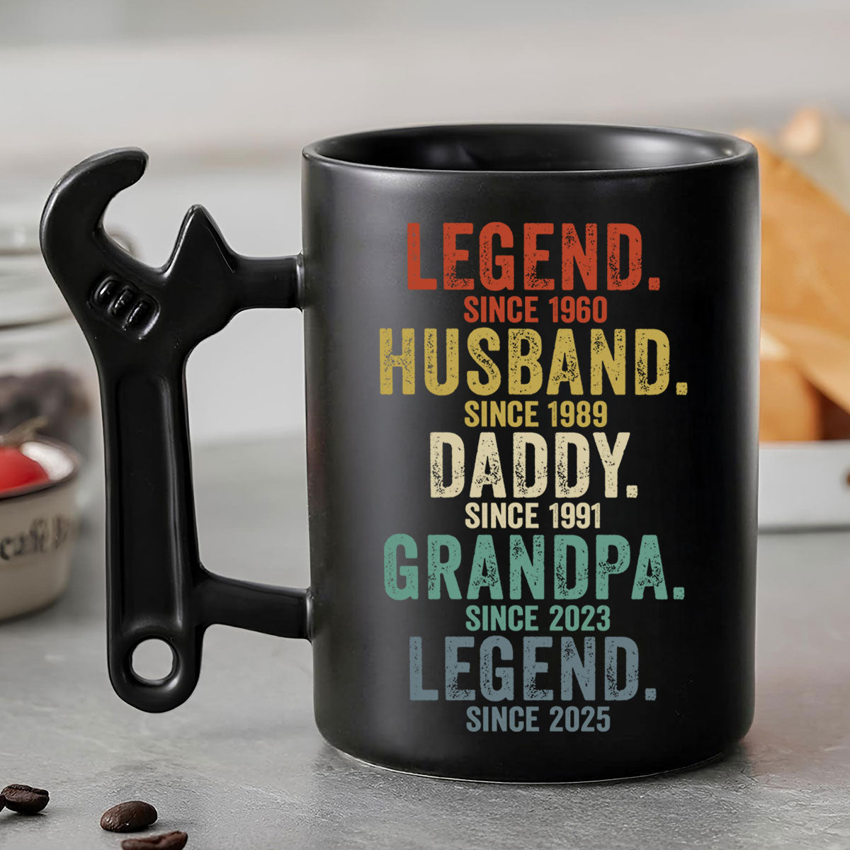 Legend Husband Dad Grandpa - Personalized Custom Wrench Handle Mug