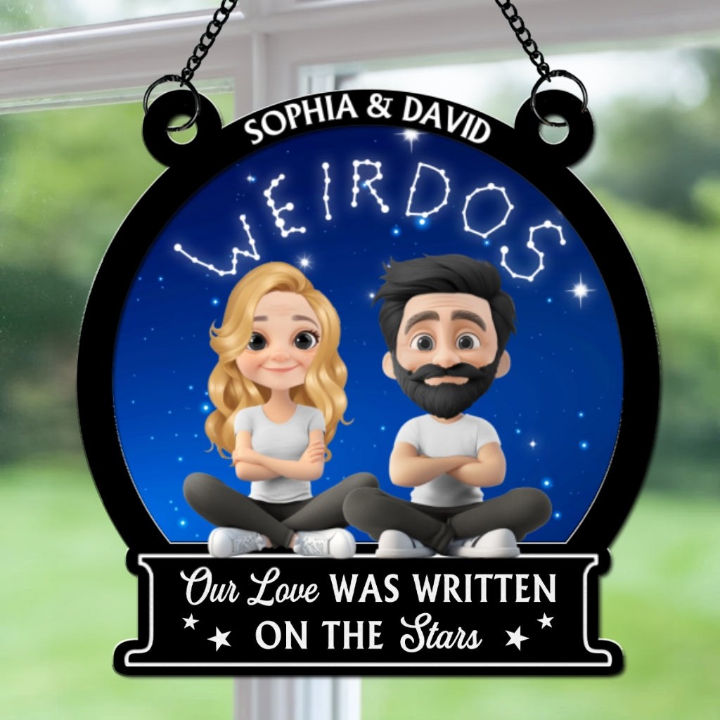 Our Love Is Written On Star - Personalized Custom Suncatcher