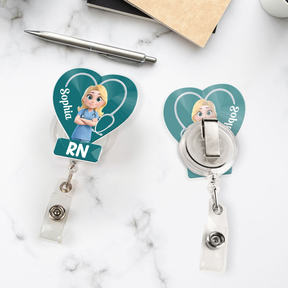Love Nurse Life - Personalized Custom Acrylic Badge Reel