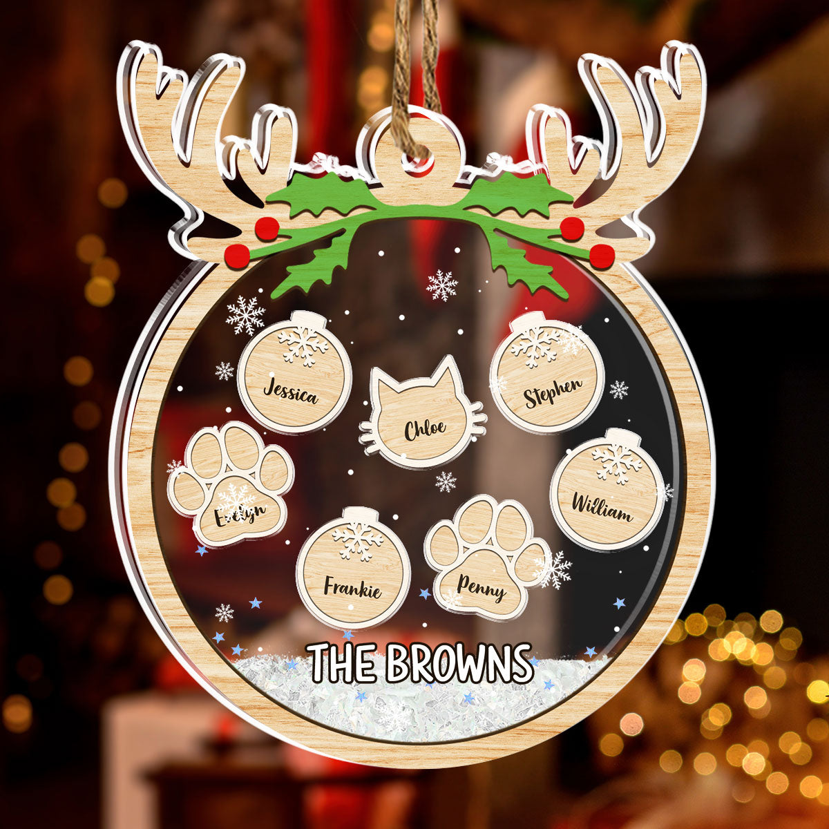 Paw Charm - Personalized Custom Acrylic Shaker Ornament