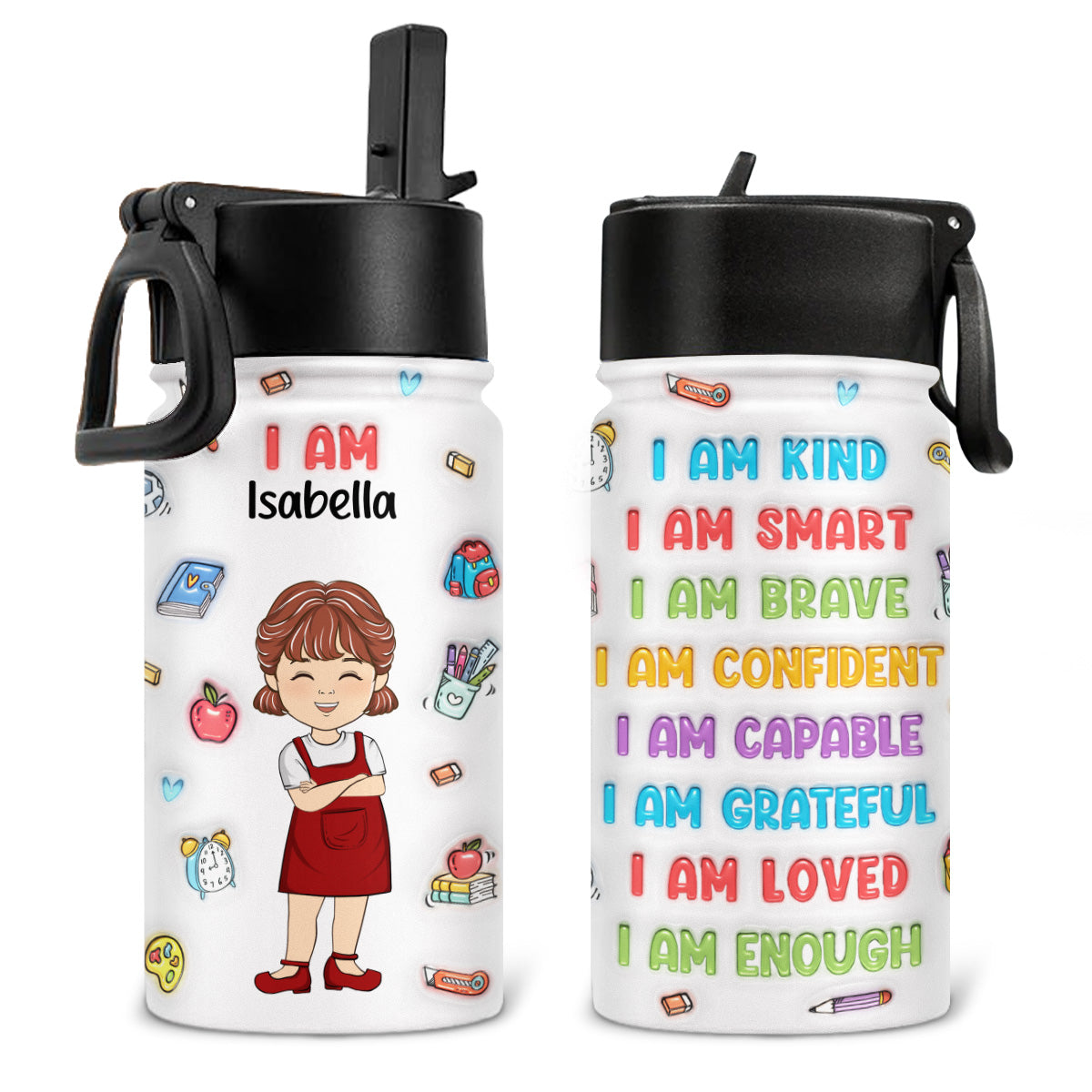 Kind Smart Loved - Personalized Custom Kids Water Bottle
