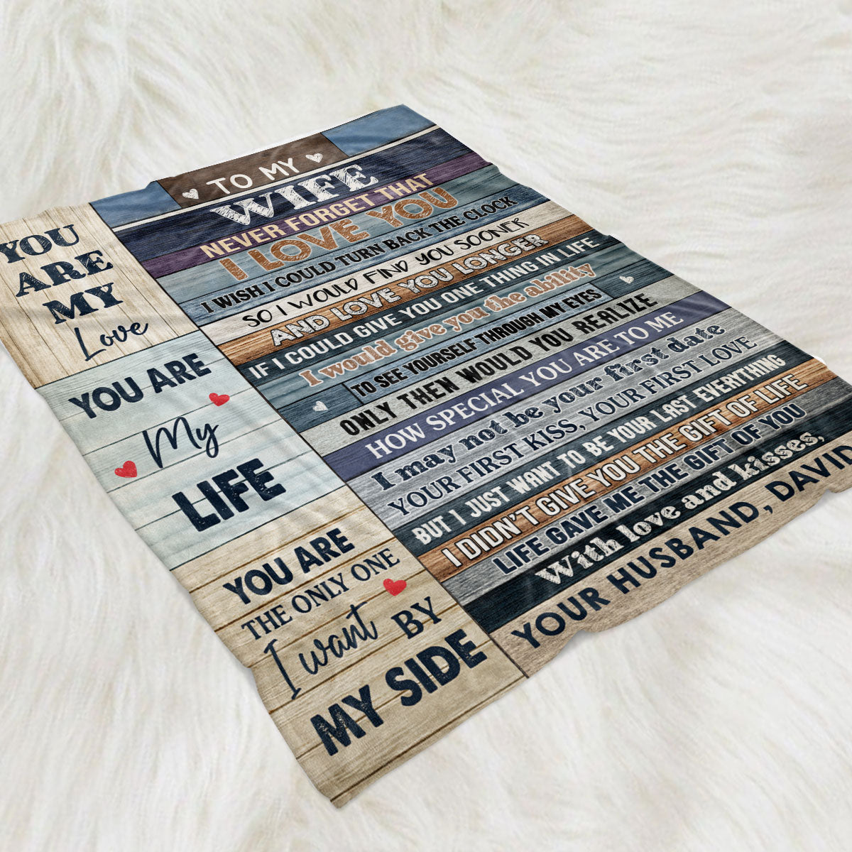 To My Wife - Personalized Custom Fleece Blanket