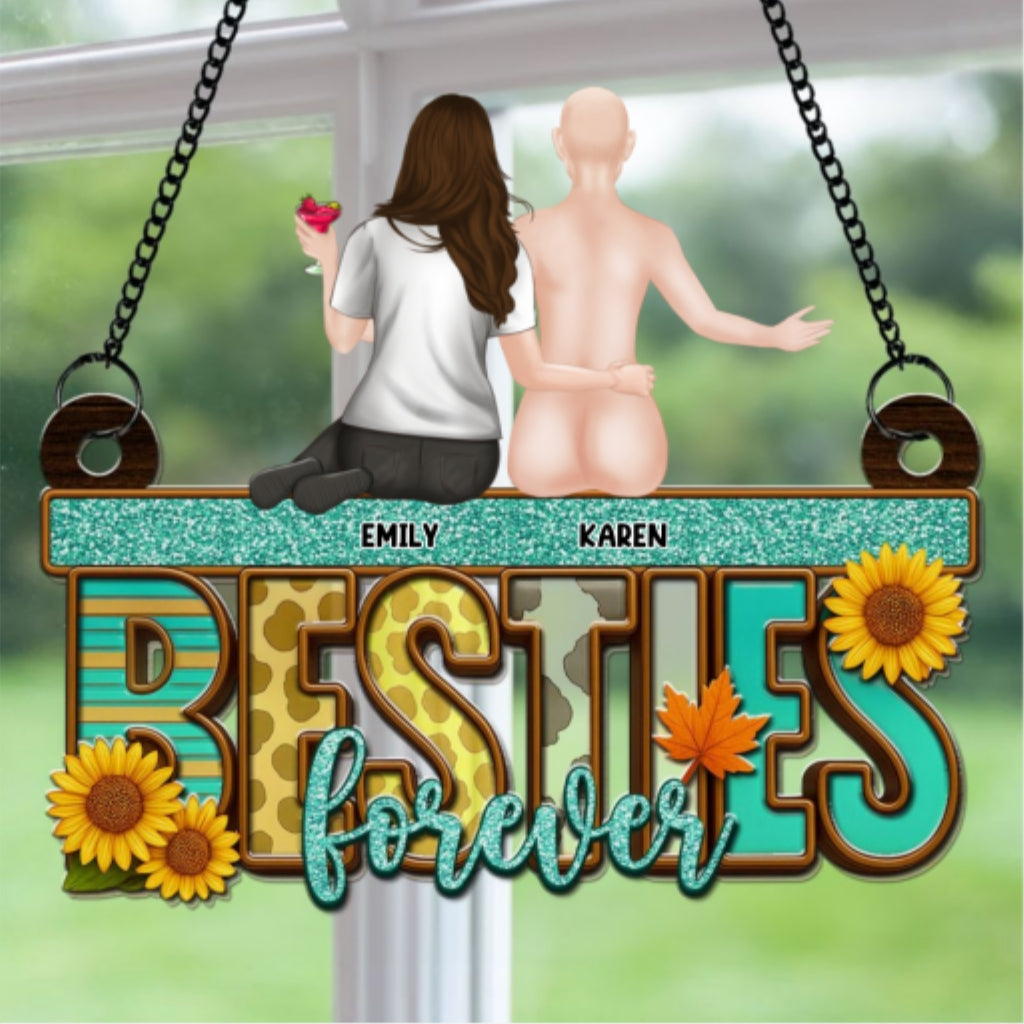 Besties Fall Season - Personalized Custom Suncatcher
