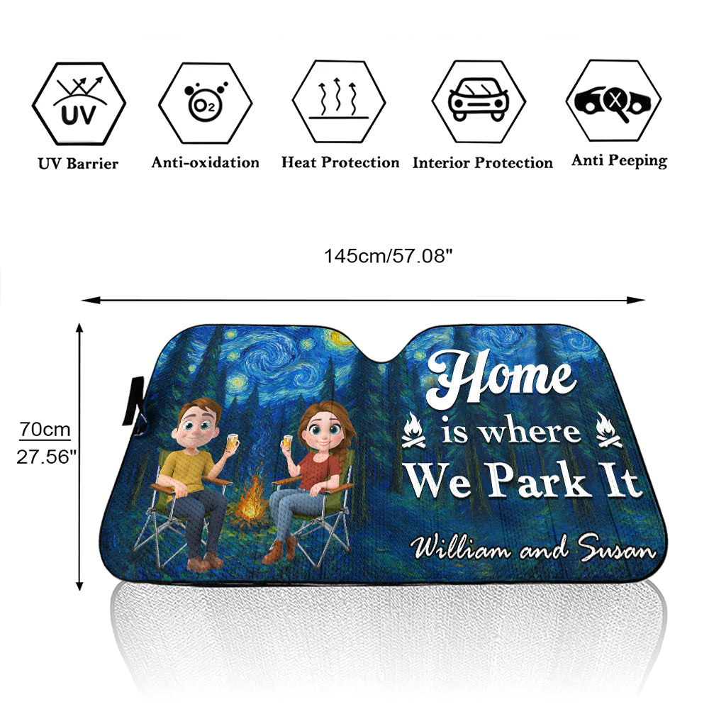 Home Is Where We Park It - Personalized Custom Car Sunshade