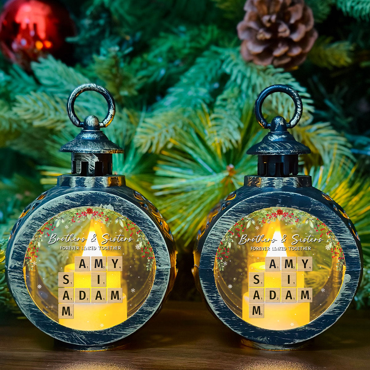 Family Roots Hold Us Close - Personalized Custom Christmas Lantern