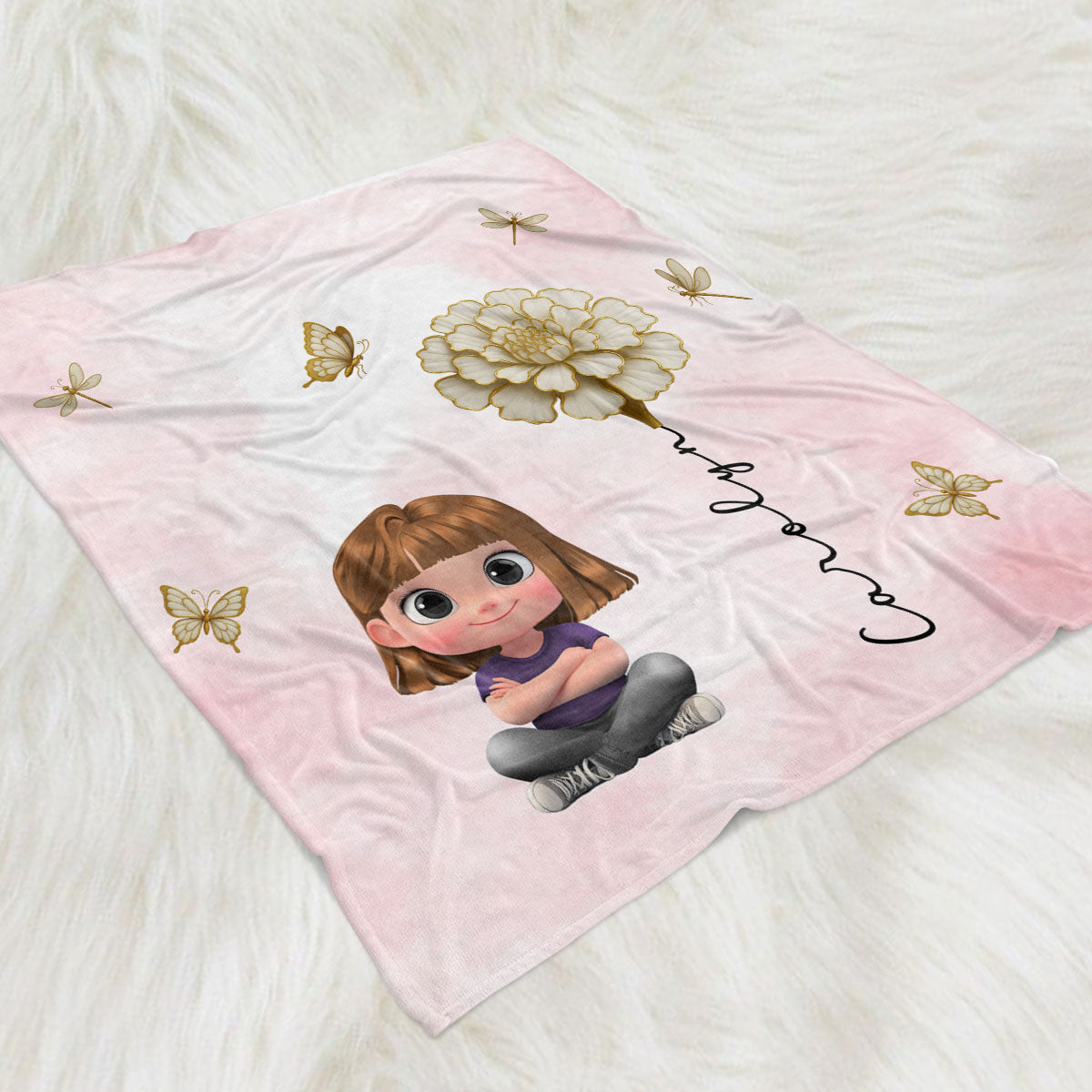 Floral Soul - Personalized Custom Fleece Blanket